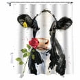 thumbnail image 1 of Shower Curtains Cow Rose Bath Curtain Farmhouse Animal Waterproof Bathroom Shower Curtain Set with Hooks Decoration 72 x 84 Inches, 1 of 7