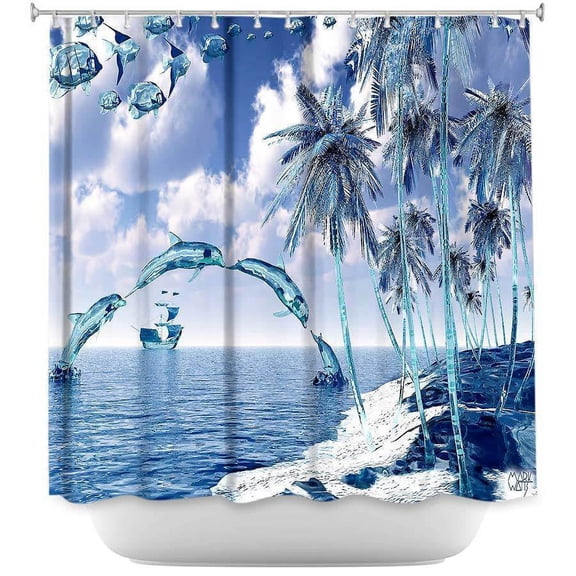 Shower Curtains - DiaNoche Designs - Aquatic Reflections