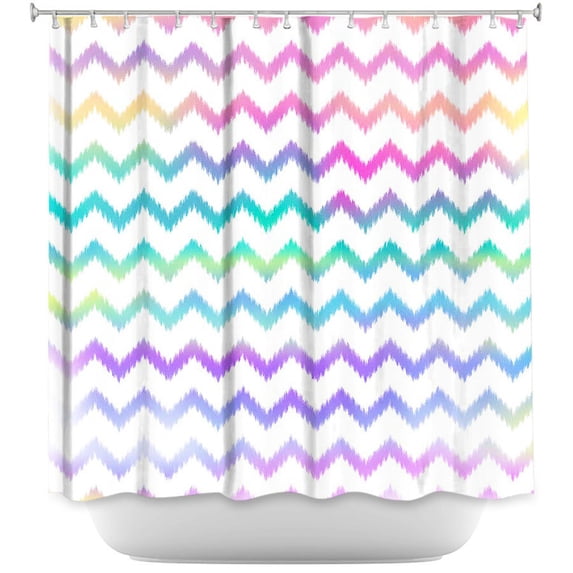 Shower Curtains - DiaNoche Designs - Bubble Ikat Chevron