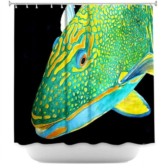 Shower Curtains - DiaNoche Designs - Deep Sea Life- Parrot Fish