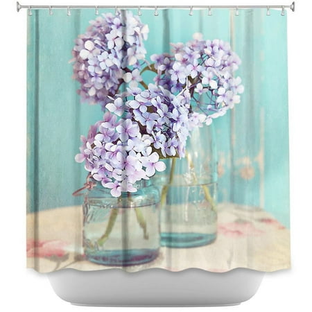 Shower Curtains - DiaNoche Designs - Hydrangeas in Mason Jars
