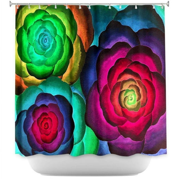 Shower Curtains - DiaNoche Designs - Joyous Flowers III