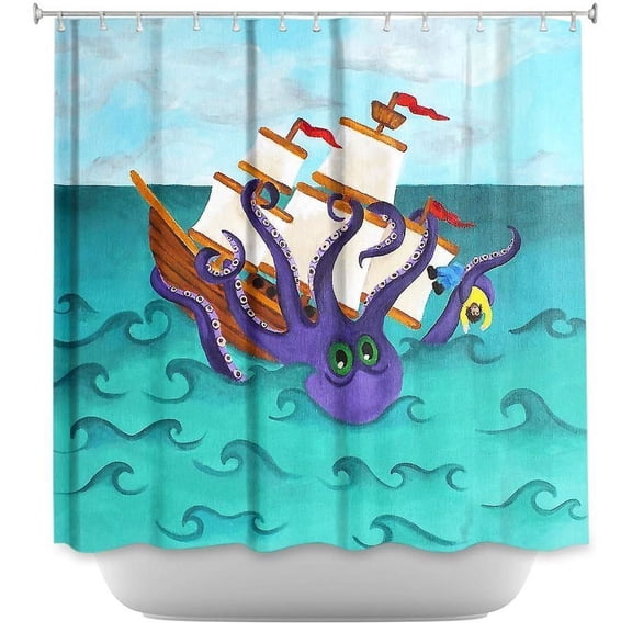 Shower Curtains - DiaNoche Designs - Kraken