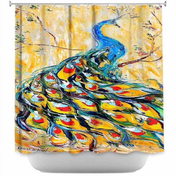 Shower Curtains - DiaNoche Designs - Luminous Peacock I
