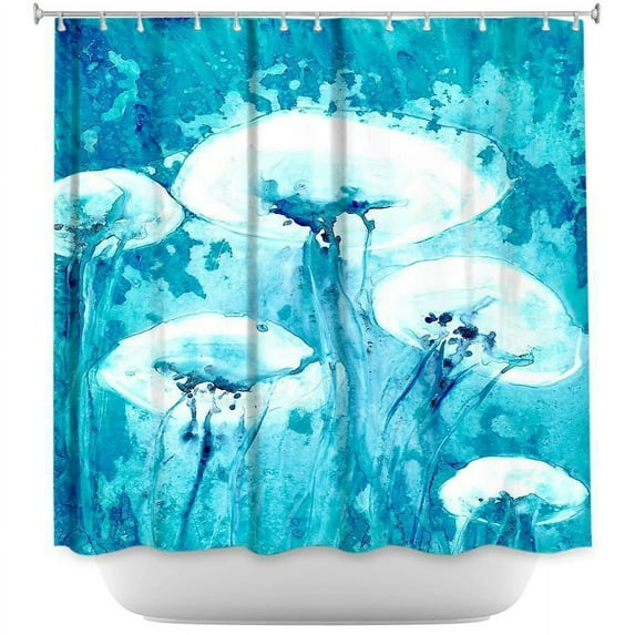 Shower Curtains 70" x 73" from DiaNoche Designs by Brazen Design Studio - Luminous Jelly Fish