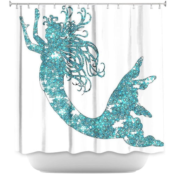 Shower Curtains - DiaNoche Designs - Mermaid Aqua