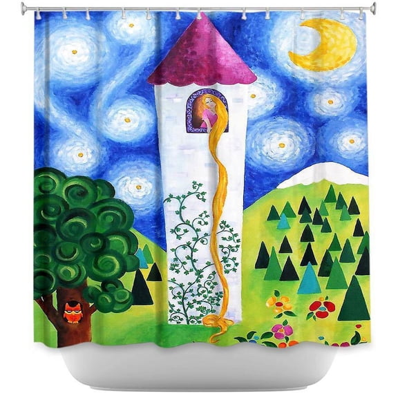 Shower Curtains 70" x 73" from DiaNoche Designs by nJoy Art - Rapunzels Tower