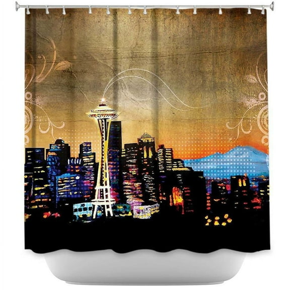Shower Curtains - DiaNoche Designs - Seattle Skyline