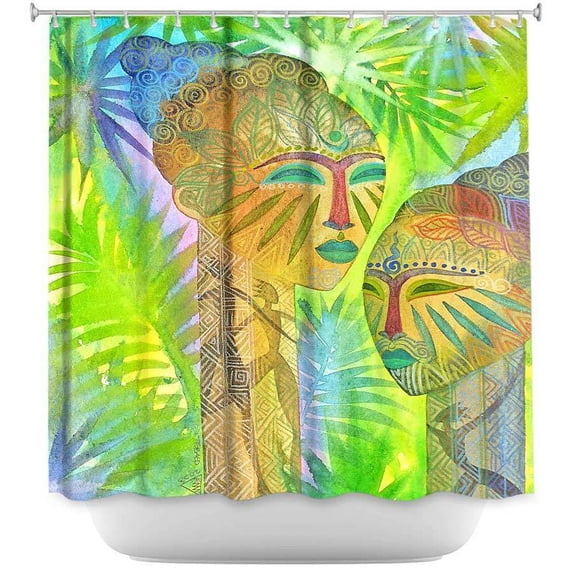 Shower Curtains 70" x 73" from DiaNoche Designs by Jennifer Baird - African Forest Queens