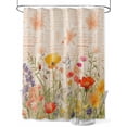 thumbnail image 1 of Shower Curtains Flower Floral Branch Leaves Bath Curtain Plant Watercolor Waterproof Bathroom Shower Curtain Set with Hooks Decoration 72 x 72 Inches, 1 of 7