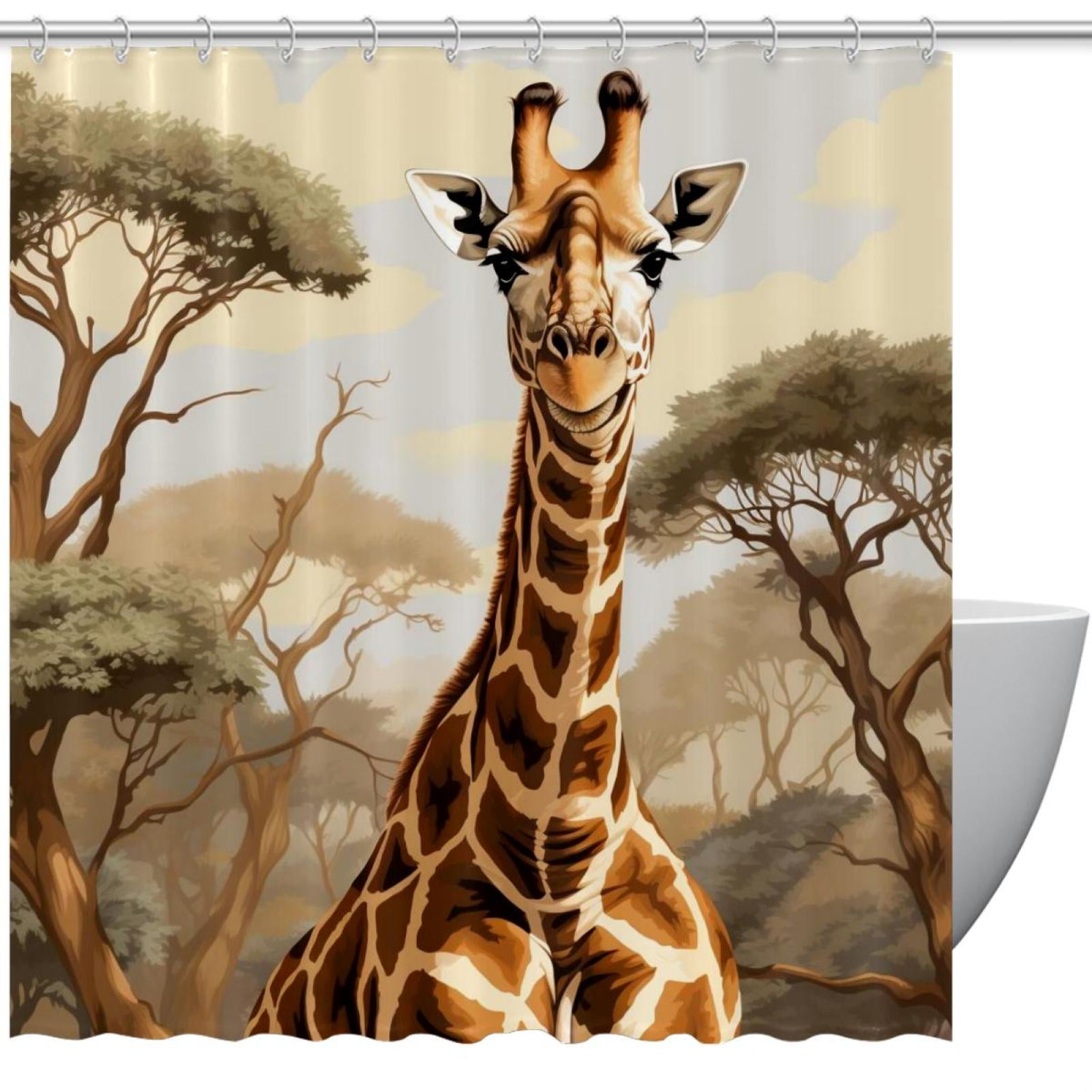 Shower Curtains Giraffe Waterproof Shower Curtain with Grommets and