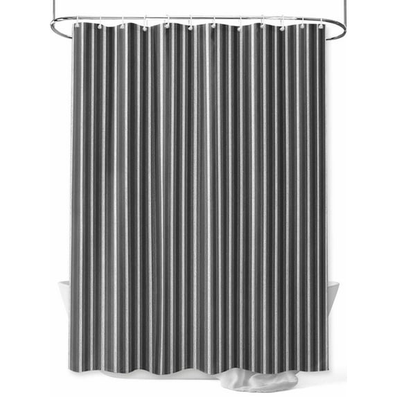 Shower Curtains Grey Lines Bath Curtain Stripe Waterproof Bathroom Shower Curtain Set with Hooks Decoration 72 x 72 Inches