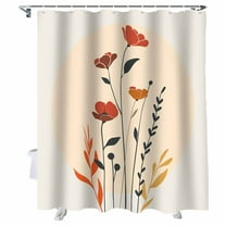Shower Curtains Hand Painted Floral Bath Curtain Plant Leaves Waterproof Bathroom Shower Curtain Set with Hooks Decoration 36 x 72 Inches