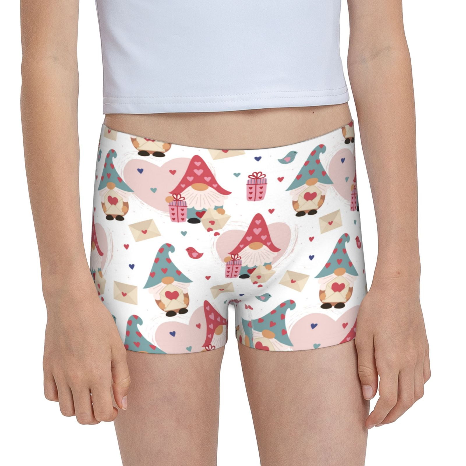 Easygdp Gnome With Love Letter Girls Hipster Cotton Underwear Little