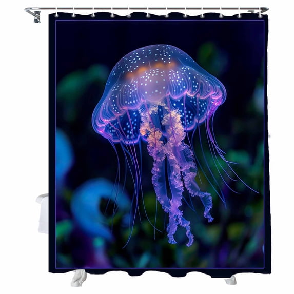 Shower Curtains Jellyfish Bath Curtain Ocean Marine Life Waterproof Bathroom Shower Curtain Set with Hooks Decoration 72 x 72 Inches