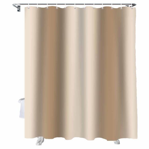 Shower Curtains Khaki Bath Curtain Gradient Color Waterproof Bathroom Shower Curtain Set with Hooks Decoration 72 x 84 Inches