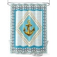 thumbnail image 1 of Shower Curtains Nautical Blue Anchor Bath Curtain Geometric Striped Rope Waterproof Bathroom Shower Curtain Set with Hooks Decoration 72 x 72 Inches, 1 of 7