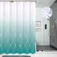thumbnail image 1 of Shower Curtains Navy Blue Shower Curtain Blue Ombre Shower Curtain Set with Hooks Water Repellent White Shower Curtain Linen Fabric Shower Curtains for Bathroom Bathtub Hotel, 72x72 inch, Navy Blue, 1 of 6