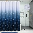 thumbnail image 1 of Shower Curtains Navy Blue Shower Curtain Blue Ombre Shower Curtain Set with Hooks Water Repellent White Shower Curtain Linen Fabric Shower Curtains for Bathroom Bathtub Hotel, 72x72 inch, Navy Blue, 1 of 6