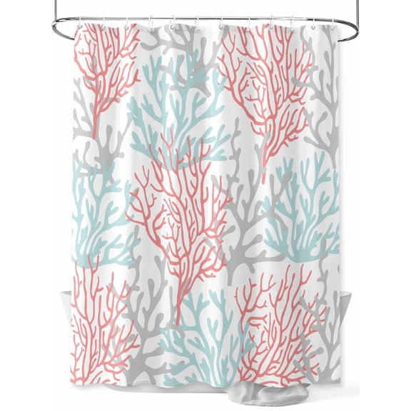 Shower Curtains Ocean Summer Marine Life Bath Curtain Coral Ombre Green Waterproof Bathroom Shower Curtain Set with Hooks Decoration 72 x 84 Inches