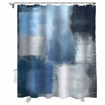 Shower Curtains Ombre Black Blue Painting Bath Curtain Abstract Art Waterproof Bathroom Shower Curtain Set with Hooks Decoration 36 x 72 Inches