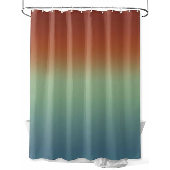 Shower Curtains Ombre Turquoise Red Bath Curtain Abstract Gradient Color Waterproof Bathroom Shower Curtain Set with Hooks Decoration 72 x 72 Inches