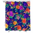 thumbnail image 1 of Shower Curtains Orange Red Flowers Bath Curtain Vintage Floral Waterproof Bathroom Shower Curtain Set with Hooks Decoration 36 x 72 Inches, 1 of 7