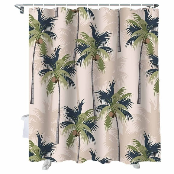 Shower Curtains Palm Tree Bath Curtain Tropical Coconut Tree Summer Waterproof Bathroom Shower Curtain Set with Hooks Decoration 36 x 72 Inches