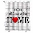 thumbnail image 1 of Shower Curtains Red Heart Home Bath Curtain White Retro Wood Grain Waterproof Bathroom Shower Curtain Set with Hooks Decoration 36 x 72 Inches, 1 of 7