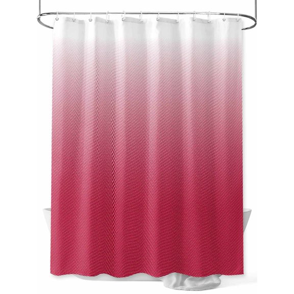 Shower Curtains Red Polka Dots Ombre Bath Curtain Gradient Gradual Color Waterproof Bathroom Shower Curtain Set with Hooks Decoration 72 x 72 Inches