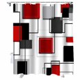 thumbnail image 1 of Shower Curtains Red White Geometric Art Bath Curtain Abstract Cube Line Waterproof Bathroom Shower Curtain Set with Hooks Decoration 72 x 84 Inches, 1 of 7