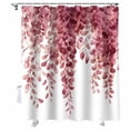 thumbnail image 1 of Shower Curtains Red Wisteria Bath Curtain Watercolor Leaf Waterproof Bathroom Shower Curtain Set with Hooks Decoration 72 x 72 Inches, 1 of 7