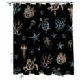 thumbnail image 1 of Shower Curtains Sea Turtle Jellyfish Bath Curtain Coral Starfish Black Waterproof Bathroom Shower Curtain Set with Hooks Decoration 36 x 72 Inches, 1 of 7