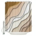 thumbnail image 1 of Shower Curtains Sets for Bathroom Decor Beige Brown Gradient Wave RippleWaterproof Bathroom Curtain with Hooks,Modern Geometric Abstract Artfor Bathroom Decor,72x72IN, 1 of 7