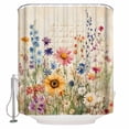 thumbnail image 1 of Shower Curtains Sets for Bathroom Decor Colorful Flower Leaves on Retro LetterWaterproof Bathroom Curtain with Hooks,Watercolor Floralfor Bathroom Decor,36x72IN, 1 of 7