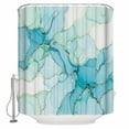 thumbnail image 1 of Shower Curtains Sets for Bathroom Decor Gradient Teal Marble Texture Waterproof Bathroom Curtain with Hooks, Abstract Watercolor Geometric for Bathroom Decor,60x72IN, 1 of 7
