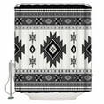 thumbnail image 1 of Shower Curtains Sets for Bathroom Decor Southwestern Aztec Vintage Geometric Waterproof Bathroom Curtain with Hooks, Ethnic Tribal Gray Theme for Bathroom Decor,72x72IN, 1 of 7