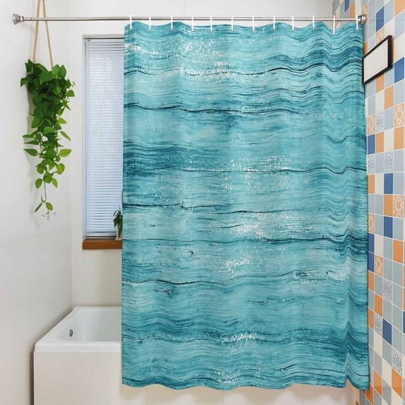 Shower Curtains Sets for Bathroom Decor Wood Plank Grain Waterproof ...