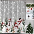 thumbnail image 1 of Shower Curtains Sets for Bathroom Decor Xmas Trees Rabbits Squirrels Waterproof Bathroom Curtain with Hooks, Winter Snowmen Snowflakes for Bathroom Decor,72x72IN, 1 of 9
