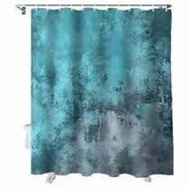 Shower Curtains Teal Blue Bath Curtain Ombre Modern Abstract Waterproof Bathroom Shower Curtain Set with Hooks Decoration 36 x 72 Inches