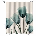 thumbnail image 1 of Shower Curtains Turquoise Tulip Bath Curtain Retro Plant Floral Waterproof Bathroom Shower Curtain Set with Hooks Decoration 36 x 72 Inches, 1 of 7