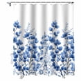 thumbnail image 1 of Shower Curtains Watercolor Leaves Plant Bath Curtain Blue Leaf Waterproof Bathroom Shower Curtain Set with Hooks Decoration 72 x 72 Inches, 1 of 7