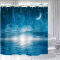 thumbnail image 1 of Shower Curtains Waterproof Polyester Fabric,Large Width Bright Partition Curtain with Blue Starry Sky Print,Shower Curtain Liner for Bathtub Bathroom with 12 White Hooks (72 x72 inches), 1 of 6