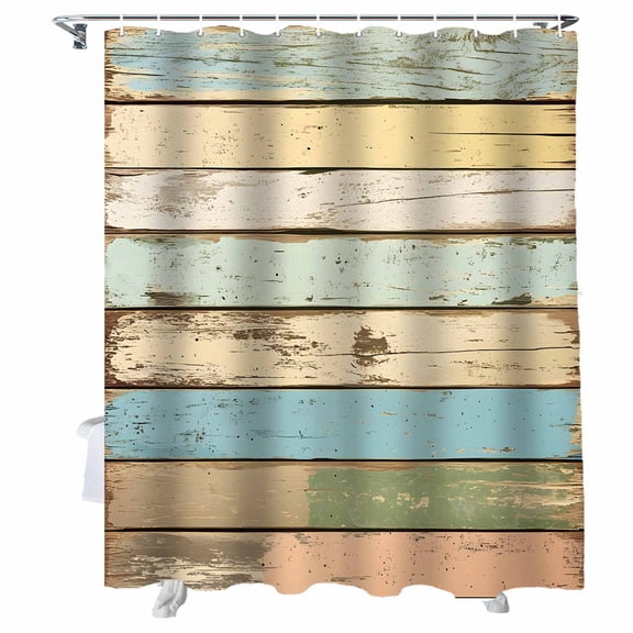 Shower Curtains Wood Grain Bath Curtain Vintage Wooden Plank Waterproof Bathroom Shower Curtain Set with Hooks Decoration 72 x 84 Inches