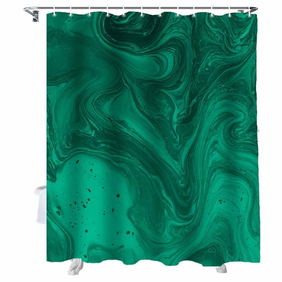 Shower Curtains for Bathroom-36"x72",Abstract Green Water Ripple Waterproof Bath Curtain Grommet Shower Curtain Set with Hooks