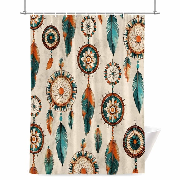 Shower Curtains for Bathroom-36"x72",Abstract Indian Totem Waterproof Bath Curtain Grommet Shower Curtain Set with Hooks