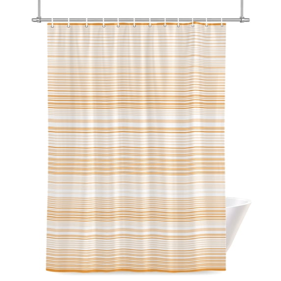 Shower Curtains for Bathroom-36"x72",Abstract Orange Pinstripes Waterproof Bath Curtain Grommet Shower Curtain Set with Hooks