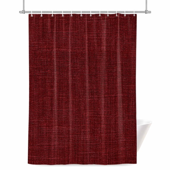 Shower Curtains for Bathroom-36"x72",Classic Solid Dark Red Waterproof Bath Curtain Grommet Shower Curtain Set with Hooks