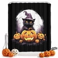 thumbnail image 1 of Shower Curtains for Bathroom-36"x72",Halloween Scary Pumpkin Ghost Waterproof Bath Curtain Grommet Shower Curtain Set with Hooks, 1 of 9