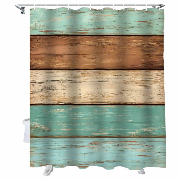 Shower Curtains for Bathroom-36"x72",Rustic Retro Wood Plank Waterproof Bath Curtain Grommet Shower Curtain Set with Hooks